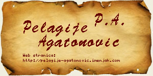 Pelagije Agatonović vizit kartica
